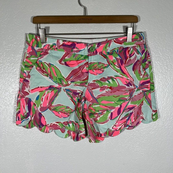 Lilly Pulitzer In The Vias Buttercup Tropical Bright Palm Shorts Womens 4 - Picture 2 of 8